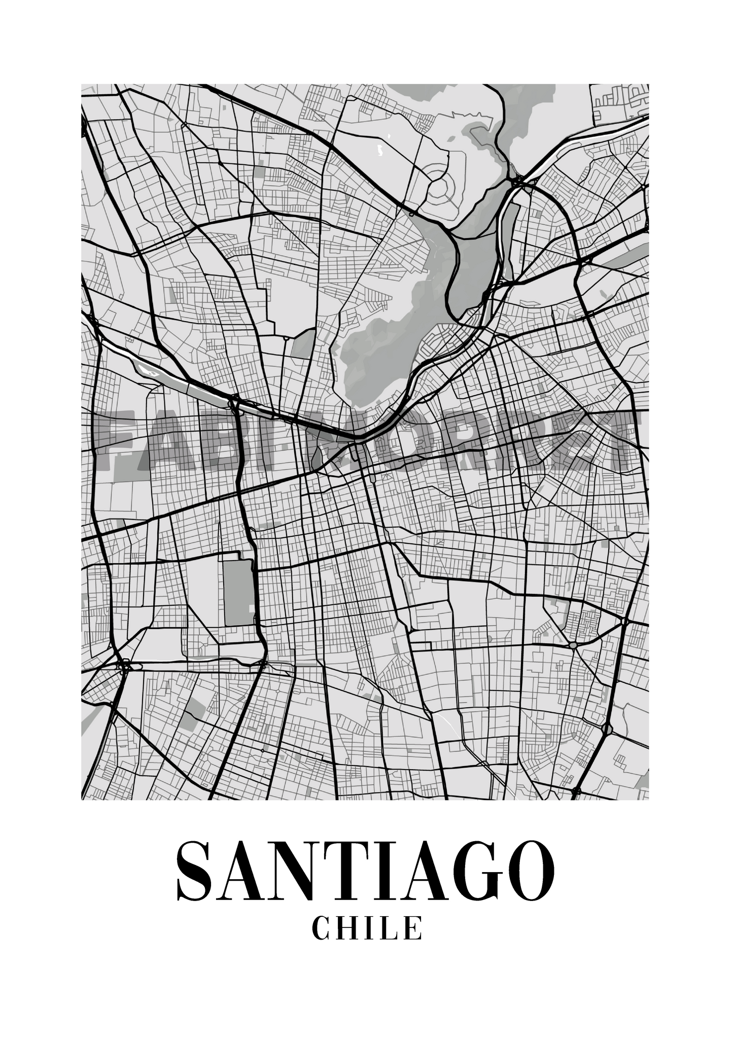 [Cuadro] Santiago - Ciudades Monocromáticas